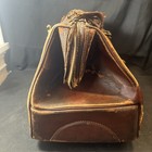 Vintage Antique Old Doctor First Aid Medical Brown Leather Bag Large 1930s-1940s