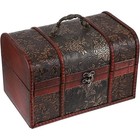 Vintage Wooden Treasure Chest Jewelry Box Decorative Storage Keepsake Organizer