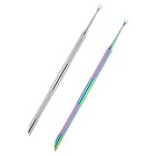 2pcs Pre Treatment Cuticle Pusher Dual Ended Cuticle Remover Silver  Color