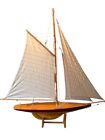 Vintage 1895 Cup Racer 36    Wooden Pond Yacht Model Sailboat Sloop Boat W stand