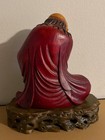 Vintage Carved Wood Bodhidharma Daruma Statue 19 5 