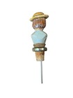 Vintage Anri Hand Carved Wood Half Body Head Pourer Bottle Stopper Cork Man Hat