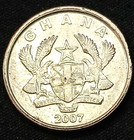 Ghana 2007 Ghana 5 Pesewas Arms Of Ghana Coat Of Arms  Two Eagles With Black Sta