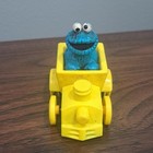 Vtg Illco Sesame Street Cookie Monster Yellow Train Engine Toy Jim Henson Retro