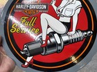 Harley-davidson 12    Porcelain Full Service Pinup Girl Sign Garage Man Cave