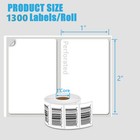 2  X 1  Direct Thermal  Perforated Barcode Labels  For Rollo zebra 1300 roll