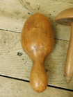 Antique Primitive Wooden Sewing Sock Darners Lot Of 5 Foot Form Mushroom Blue  