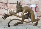 Vintage Austrian Cold Painted Bronze Pleading Satyr Satan Devil Figure Lucifer