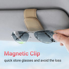 1pc Magnetic Visor Sunglass Holder     Leather Clip For Car   Truck - New
