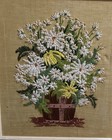 Vintage 20   x24    Anco Bilt Frame Embroidery Needlework Flowers
