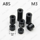 M3 Black Abs Nylon Round Non-thread Column Standoff Spacer Washer For Pcb Board