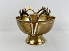 Vintage Silver Plated Stag Deer Elk Head Pedestal Decorative Bowl Home Decor 