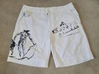 New Polo Ralph Lauren Bull Fighting Graph Men s White Bohemian Shorts Size 38