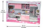Doll Kitchen Play Set Mini Modern Toy Pink Kitchen Pretend Play Furnitures Toy