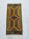 Antique Exotic Carpet Rug Old Geometric Beige Turkish Faded Rug  Handmade Rug