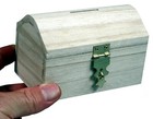 6 Unfinished Wood Treasure Box Savings Banks W  Coin Slot  Hinges  Locking Clasp