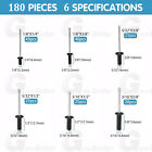 180pcs Aluminum Blind Pop Rivet Dome Head Assortment Set 6 Sizes 5 32 3 16  1 8 