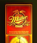 Vintage 1996 Miller Beer Light Up Bar Sign Wall Clock 24  Thomas Schutz Co Works