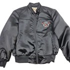 Vtg 90s Universal Studios Backdraft Fire Dept Movie Black Satin Bomber Jacket Xl