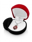 Lady Bug Necklace In Cute Velour Lady Bug Gift Box 16 Inch Chain Garden Bug