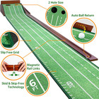 Golf Putting Mat With Auto Ball Return   Luxurious Velvet Surface   Indoor   Out