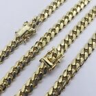 6mm 10k Solid Yellow Gold Miami Cuban Link Chain Necklace Men Women Size 20 -30 