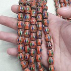 Antique Style Venetian Chevron Beads Strand Colorful Glass Beads Strand Necklace