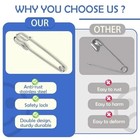 Large Safety Pins  30 Pack Heavy Duty Safety Pins 2 Inch  Stainless Steel