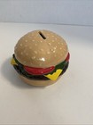 Vintage Retro Ceramic Hamburger Cheeseburger Money Coin Bank
