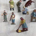 Vintage Lead Toy Figures Lot With Workers Farming Animals France England  4024