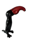 Miniature Antique Cast Metal Black   Red Toucan Bird  Paperweight Figurine