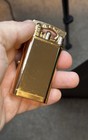Gold Butane Lighter With Clock Windproof Refillable Empty  no Butane  Retro Gift