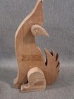 Howling Coyote Hand Carved Wood