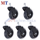 5 Pack Heavy Duty Office Chair Caster Rubber Swivel Wheels Replacement 3 Inch