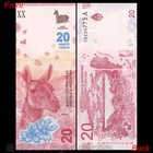 2 Pcs Argentina Banknote 20 And 50 Pesos Paper Money Unc
