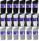 3-6-12 Pairs Men s Diabetic Crew Socks Health Circulatory Cotton Size 9-15