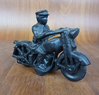 Vintage Cast Iron Motorcycle W  Policeman Unknown Maker  