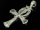 1 26ct Round Cut Vvs1 D Diamond Men Cross Pendant Necklace 14k White Gold Over