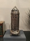 Vintage Emirati Tall Incense  Candle Burner  Silver Plated Brass  Repousse Style