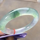 Natural Myanmar Jade Bracelet Perfect High Ice Floating Flower Round Bar Bracele