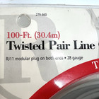 Radioshack 100 Ft Twisted Pair Telephone Line Cord Rj11 28 Gauge Gray 279-0460