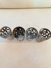 Vintage Mexican Sterling Silver Filigree Shot Glass Holders Set Of 4