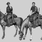 1 35 Resin Model Kit European Cavalry 2 Figures And Horse Unassembled Unpainted