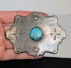 Vintage Sterling Silver 925 Etched Design Southwest Made In Spain Belt Buckle 