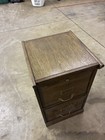 Vintage Nice Oak Wood File Cabinet 2 Drawer Brass W  Lock