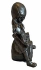 Vintage Ma Ricker Pewter Figuire   Girl And Teddybear - Rare   Signed 951 2000