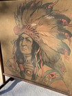 Early 1900s Native American Fireplace Screen Wood   Cloth Rare