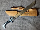 Vintage Mexican Machete Eagle Handle Etched Blade Excellent Condition W sheath