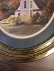 Vintage Oval Home Interiors Gone Tone Wall Plaque Of A Church