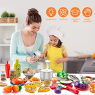 Pretend Play Accessories - 52pc Kids Kitchen Playset With Play Food  Stainless S